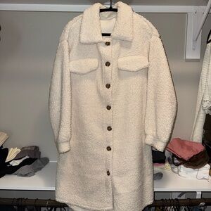 Cream Sherpa Coat